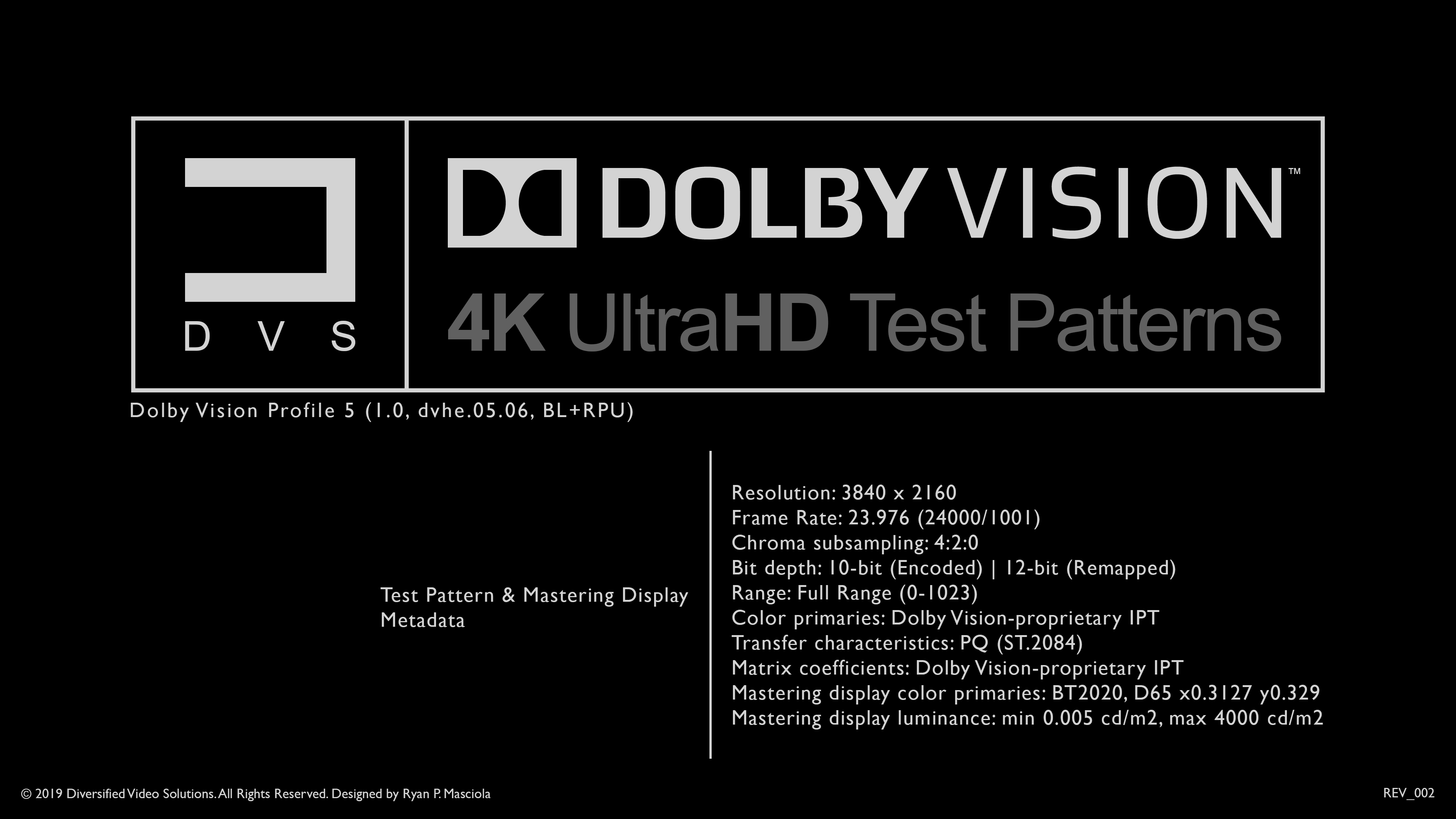 Dolby Vision Video Calibration